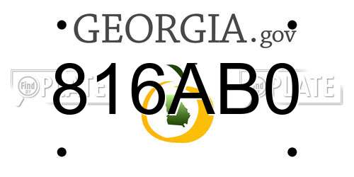 816AB0 Georgia License Plate
