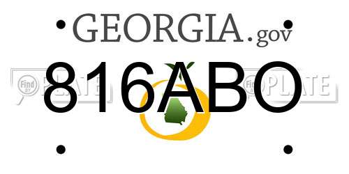816ABO Georgia License Plate