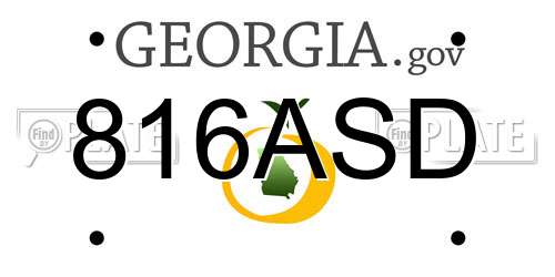 816ASD Georgia License Plate