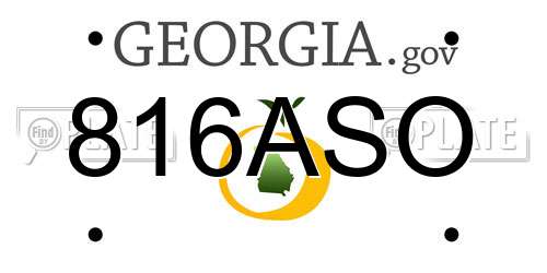 816ASO Georgia License Plate