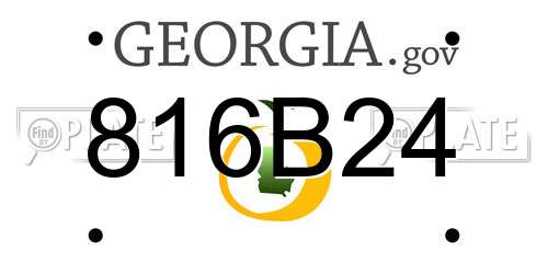 816B24 Georgia License Plate