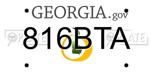 816BTA Georgia License Plate