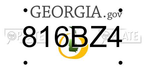 816BZ4 Georgia License Plate