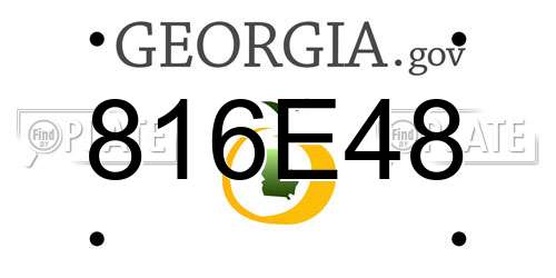 816E48 Georgia License Plate