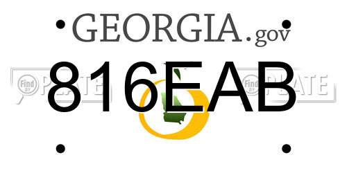 816EAB Georgia License Plate