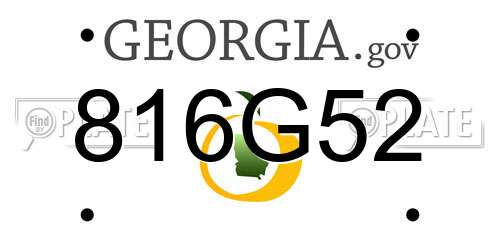 816G52 Georgia License Plate