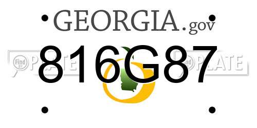 816G87 Georgia License Plate