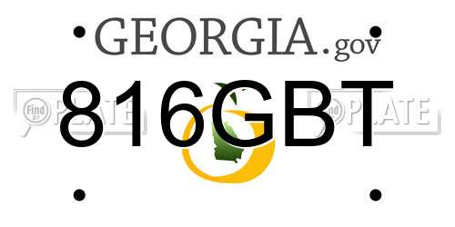 816GBT Georgia License Plate