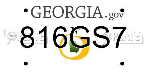 816GS7 Georgia License Plate