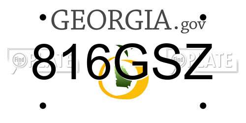 816GSZ Georgia License Plate