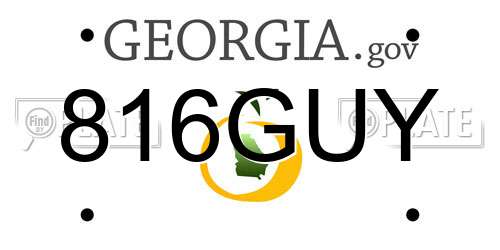 816GUY Georgia License Plate