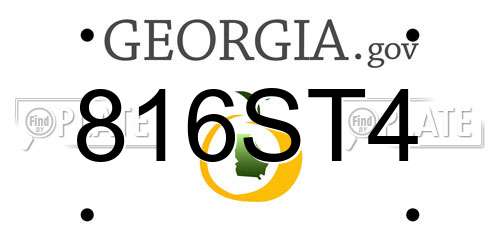 816ST4 Georgia License Plate