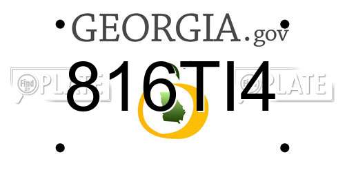816TI4 Georgia License Plate