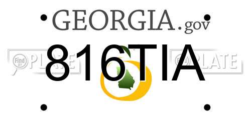 816TIA Georgia License Plate