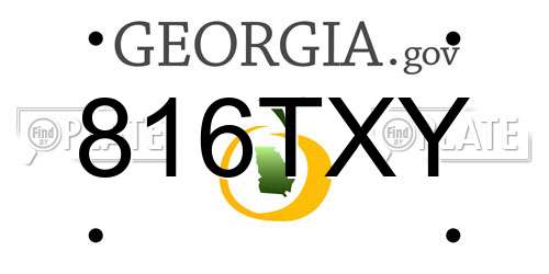 816TXY Georgia License Plate
