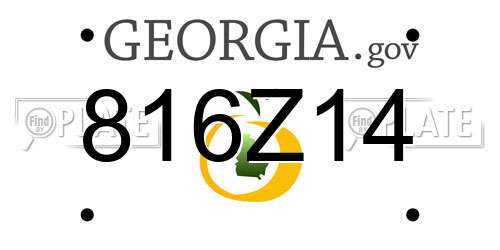 816Z14 Georgia License Plate