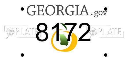 8172 Georgia License Plate