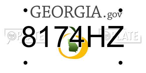 8174HZ Georgia License Plate