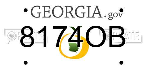 8174OB Georgia License Plate