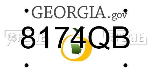 8174QB Georgia License Plate