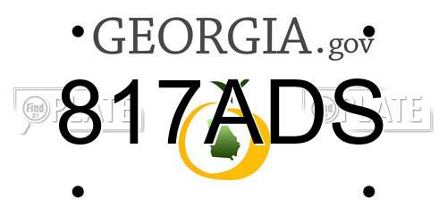 817ADS Georgia License Plate
