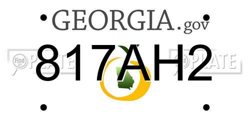 817AH2 Georgia License Plate