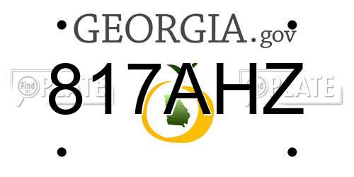 817AHZ Georgia License Plate