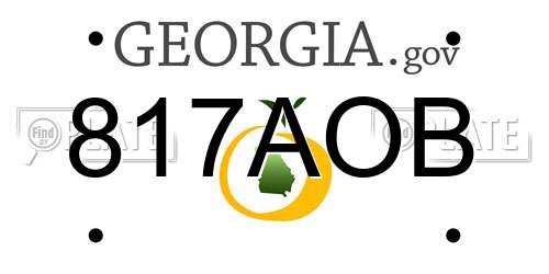 817AOB Georgia License Plate