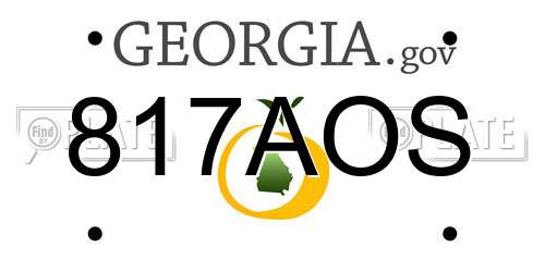 817AOS Georgia License Plate