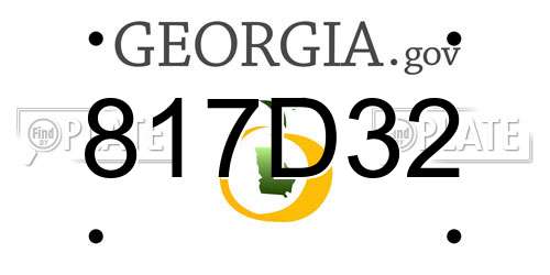 817D32 Georgia License Plate