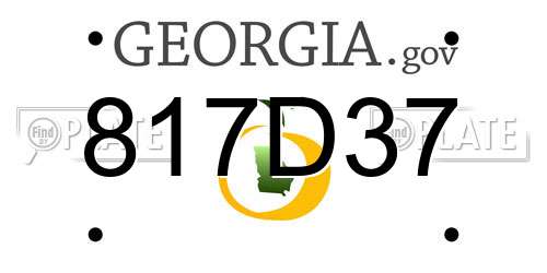 817D37 Georgia License Plate