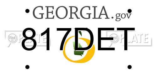 817DET Georgia License Plate