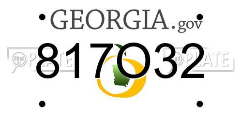 817O32 Georgia License Plate