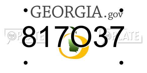 817O37 Georgia License Plate