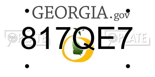 817QE7 Georgia License Plate