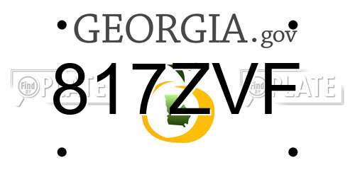 817ZVF Georgia License Plate