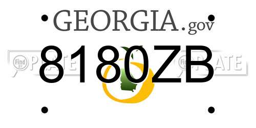 8180ZB Georgia License Plate
