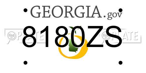 8180ZS Georgia License Plate
