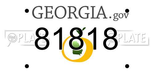 81818 Georgia License Plate