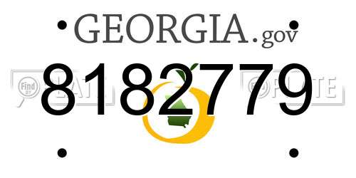 8182779 Georgia License Plate