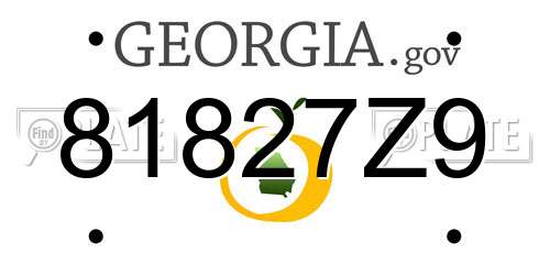81827Z9 Georgia License Plate