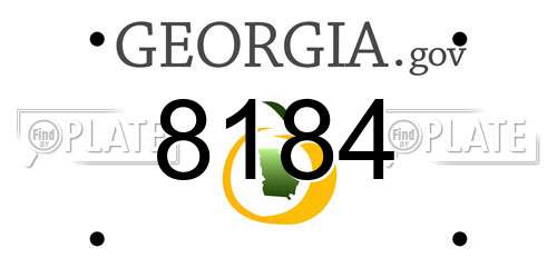 8184 Georgia License Plate