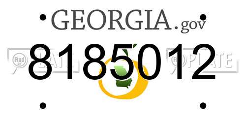 8185012 Georgia License Plate