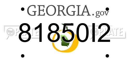 81850I2 Georgia License Plate