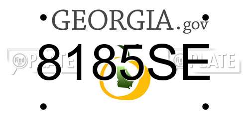 8185SE Georgia License Plate