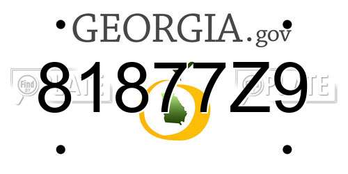 81877Z9 Georgia License Plate