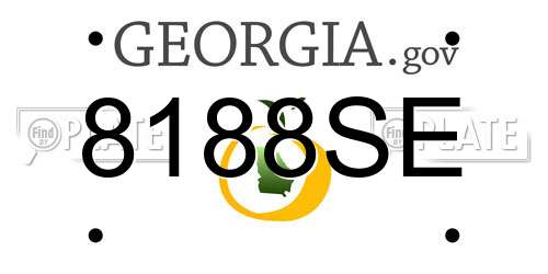 8188SE Georgia License Plate