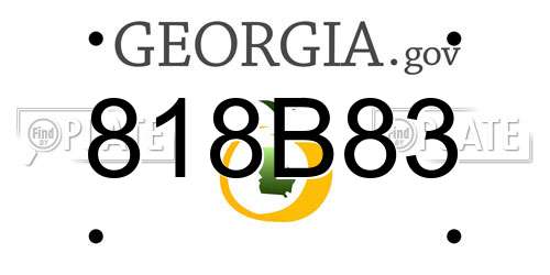 818B83 Georgia License Plate