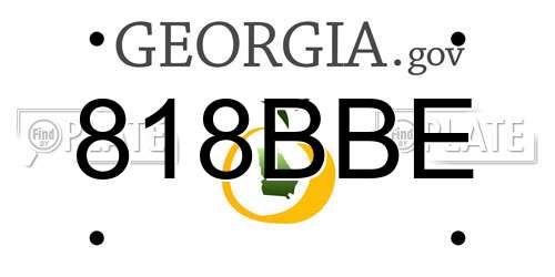 818BBE Georgia License Plate