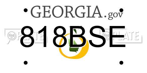 818BSE Georgia License Plate